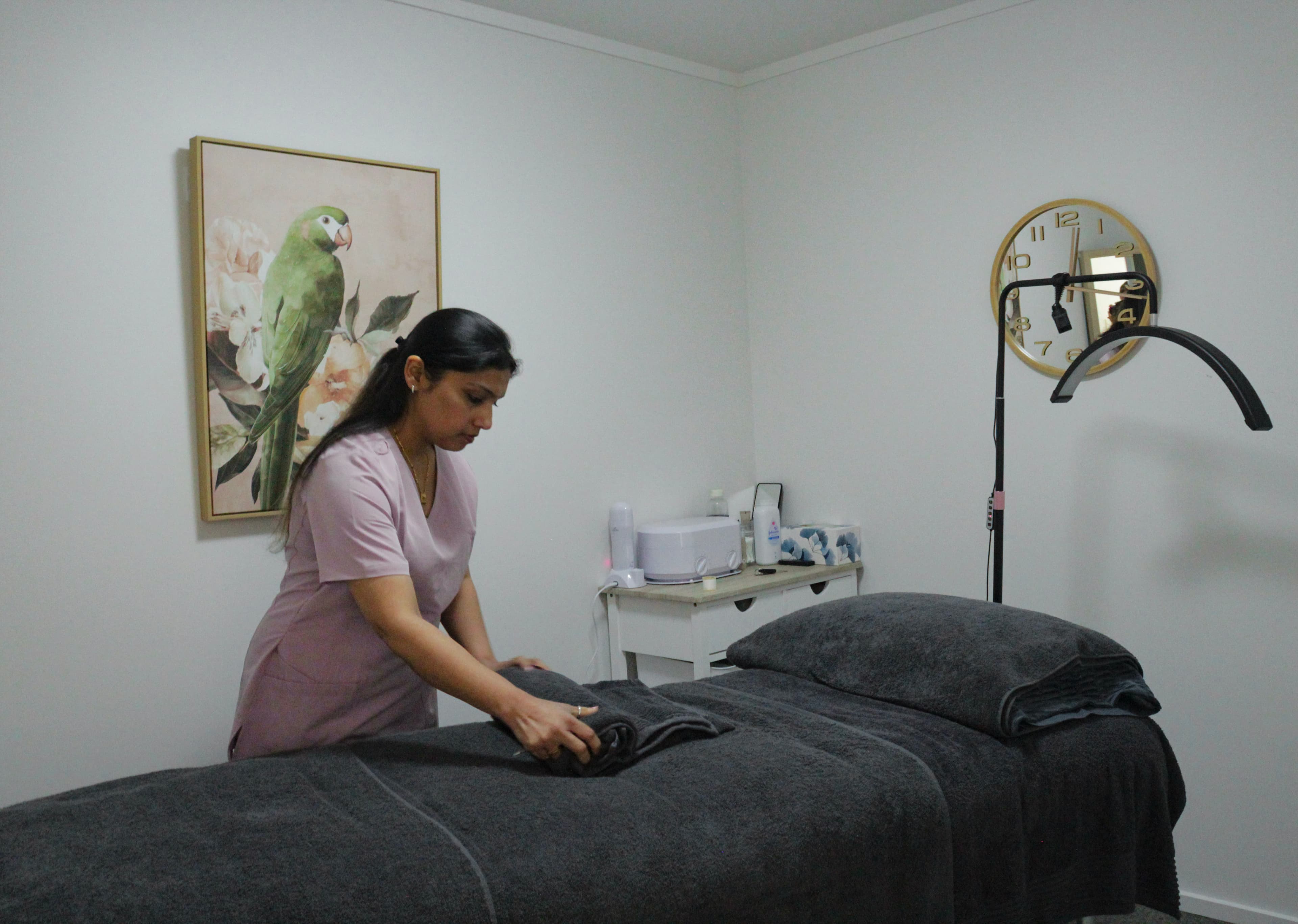 A treatment room being made up at Rise Medi Spa